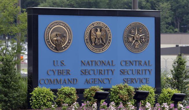 In this June 6, 2013, file photo, a sign stands outside the National Security Administration (NSA) campus on in Fort Meade, Md. The Obama administration has decided that the National Security Agency will soon stop using millions of American calling records it collected under a controversial program leaked by former agency contractor Edward Snowden. (AP Photo/Patrick Semansky, File)
