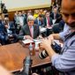 Secretary of State John Kerry prepares to testify on Capitol Hill in Washington, Tuesday, July 28, 2015, before the House Foreign Affairs Committee hearing on the Iran Nuclear Agreement. (AP Photo/Andrew Harnik)