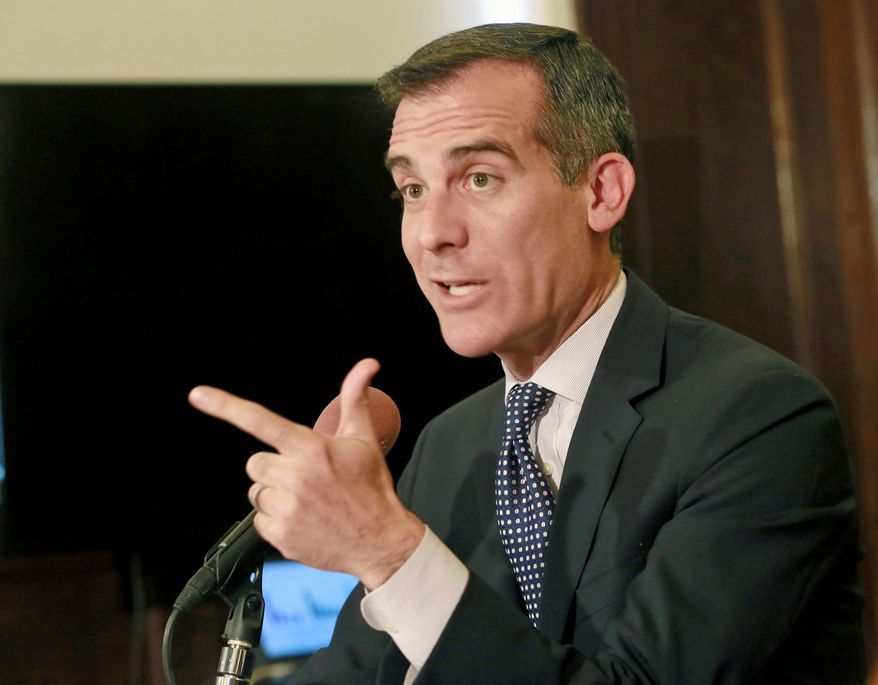 Los Angeles Mayor Eric Garcetti declared his intent to sign a measure passed by the city council giving Angelenos 60 days to turn in or dispose of ammunition magazines exceeding 10 rounds, even if bought before an assault weapons ban was in place. (Associated Press)