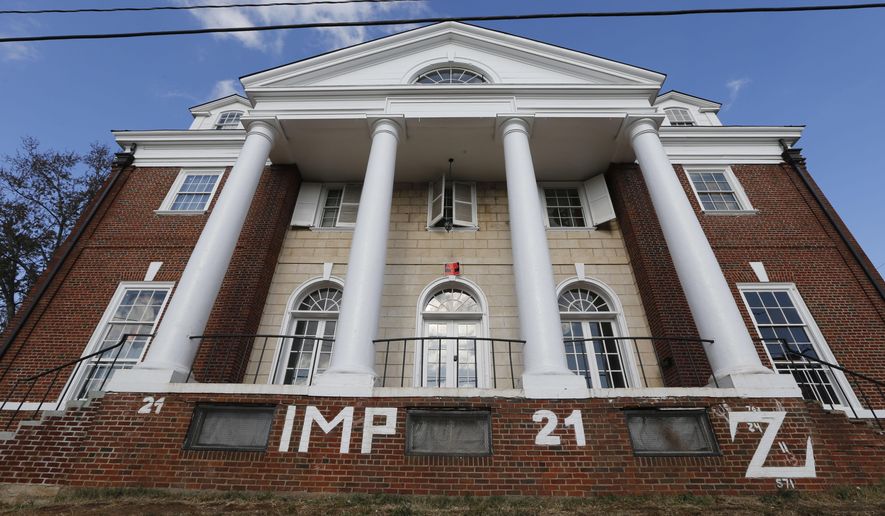 The Phi Kappa Psi house at the University of Virginia in Charlottesville, Va. (AP Photo/Steve Helber, File)