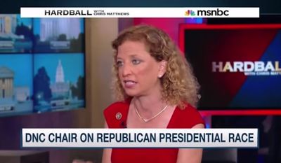Democratic National Committee Chairwoman Debbie Wasserman Schultz was at a loss for words Thursday night after MSNBC&#x27;s Chris Matthews pressed her on the differences between Democrats and socialists. (MSNBC)