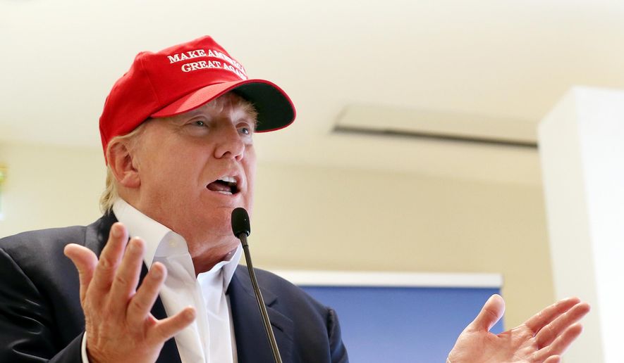 Republican presidential candidate Donald Trump speaks to the media during a news conference on the first day of the Women&#39;s British Open golf championship on the Turnberry golf course in Turnberry, Scotlan, in this July 30, 2015, file photo. (AP Photo/Scott Heppell, File)