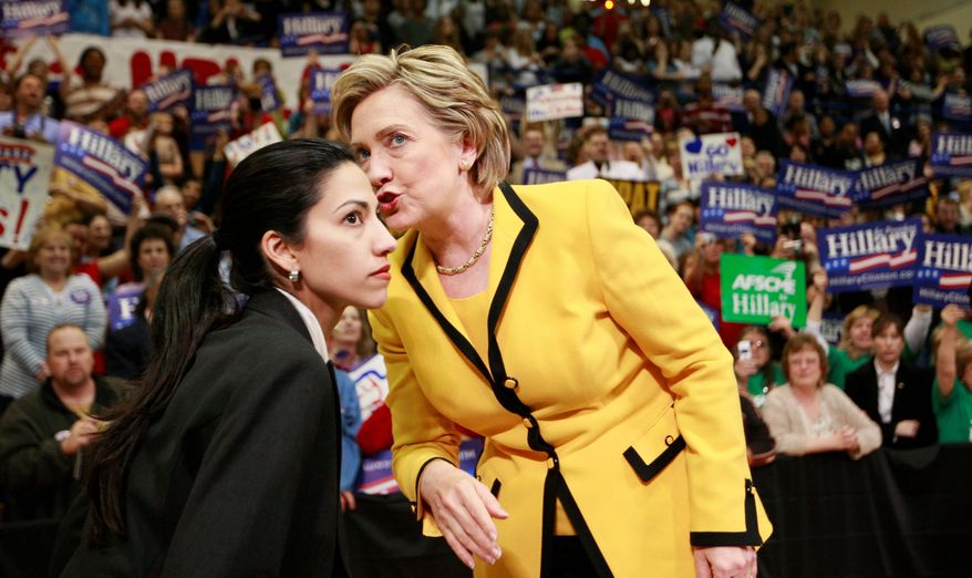 Huma Abedin, who has been at Hillary Rodham Clinton&#39;s side as her personal assistant or &quot;body woman&quot; since the 2008 presidential race, faced criticism for standing by her husband, former Rep. Anthony Weiner, after sexting scandals that damaged his political career. (Associated Press) ** FILE **
