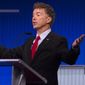 Republican presidential candidate Sen. Rand Paul, R-Ky., speaks during the first Republican presidential debate at the Quicken Loans Arena Thursday, Aug. 6, 2015, in Cleveland. (AP Photo/John Minchillo) ** FILE **