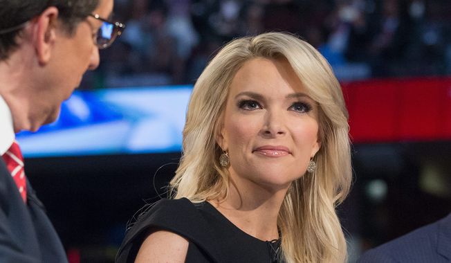 Donald Trump implied that Fox News&#x27; Megyn Kelly possibly asked him tough questions at Thursday evening&#x27;s GOP primary debate due to her menstrual cycle. Mr. Trump doubled down by citing his record on hiring and promoting women at his companies. (Associated Press) **FILE**