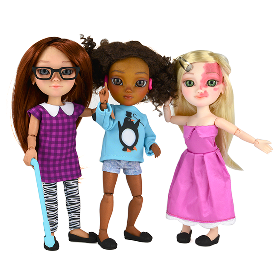 Create-your-own dolls at mymakie.com permit people to make dolls that are similar looking or have similar "disabilities" as the child. (Image courtesy of mymakie.com/blog)