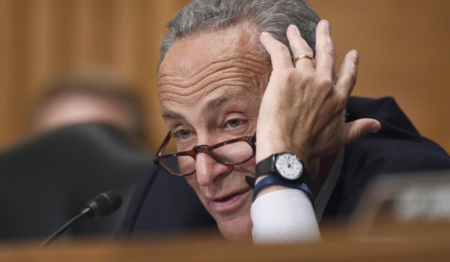 Sen. Charles Schumer, D-N.Y., is the lone Democratic senator to publicly oppose President Barack Obama&#x27;s nuclear agreement with Iran said Aug. 11, 2015, that even if the U.S. backs away and other countries lift their sanctions, Iran still will feel &quot;meaningful pressure&quot; from the U.S. penalties. (AP Photo/Susan Walsh/File)