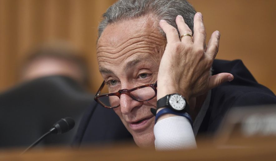 Sen. Charles Schumer, D-N.Y., is the lone Democratic senator to publicly oppose President Barack Obama&#39;s nuclear agreement with Iran said Aug. 11, 2015, that even if the U.S. backs away and other countries lift their sanctions, Iran still will feel &quot;meaningful pressure&quot; from the U.S. penalties. (AP Photo/Susan Walsh/File)
