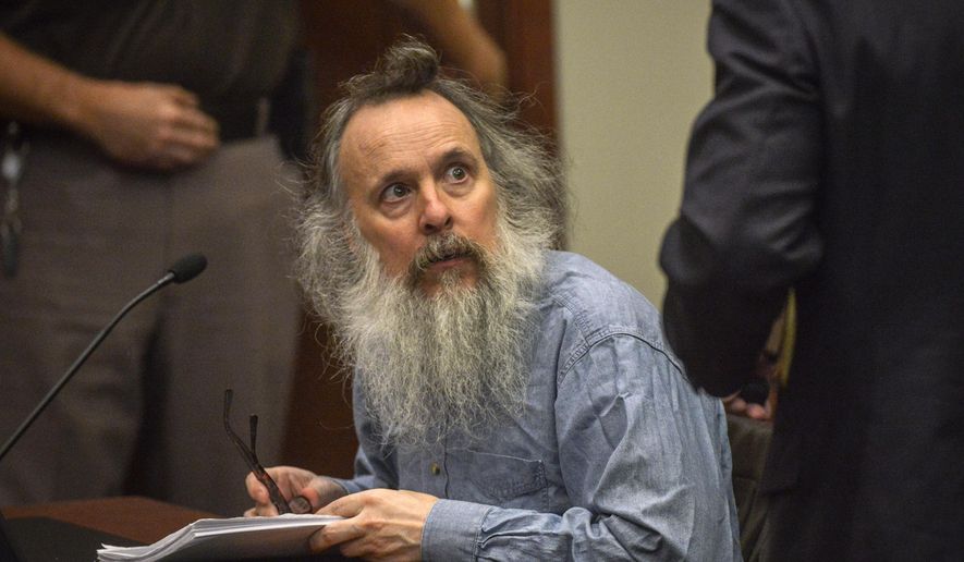 Charles Severance, center, listens to his attorney during a pretrial hearing for his upcoming murder trial, Thursday, Aug., 13, 2015, in Fairfax, Va. Lawyers for Severance, charged with killing three Alexandria residents over a 10-year span, said Thursday their client is innocent and that his mental illness and paranoia made him the target of unfounded suspicions. At the pretrial hearing, lawyers for Severance won the right to tell jurors about Severance&#39;s mental illness at his upcoming trial.  (Bill O&#39;Leary/The Washington Post via AP, Pool)