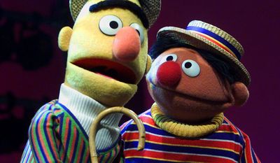 In this Aug. 22, 2001 photo, Muppets Bert, left, and Ernie, from the children&#x27;s program &quot;Sesame Street,&quot; are shown in New York. Under a new partnership announced Thursday, Aug. 13, 2015, by Sesame Workshop and HBO, the premium cable channel will carry the next five seasons of &quot;Sesame Street&quot; on HBO and its related platforms. PBS, the long-time home of the children&#x27;s program, will continue to air the show as well. (AP Photo/Beth A. Keiser/File)
