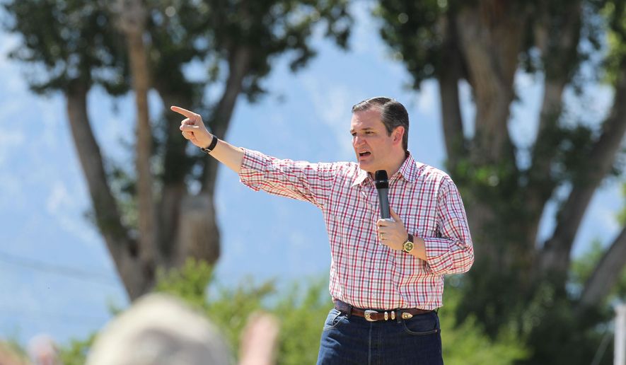 Sen. Ted Cruz, Texas Republican and presidential hopeful, speaks at the Inaugural Basque Fry at Corley Ranch in Gardnerville, Nev., on Aug. 15, 2015. (Associated Press) **FILE**
