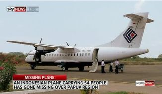 An Indonesian plan has reportedly crashed with 54 people onboard. Screencap: SkyNews