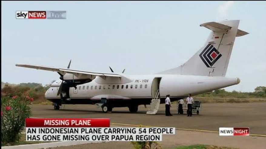 An Indonesian plan has reportedly crashed with 54 people onboard. Screencap: SkyNews