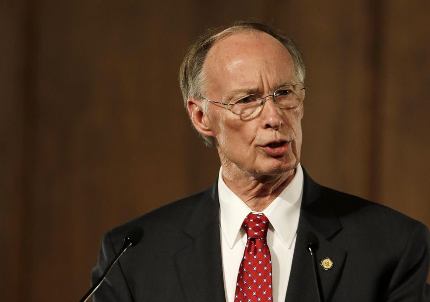 Alabama Gov. Robert Bentley speaks at the Capitol in Montgomery on March 3, 2015. (Associated Press) **FILE**
