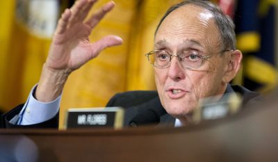 Rep. Phil Roe, R-Tenn., questions witnesses during a House Committee on Veterans&#x27; Affairs hearing on &quot;Scheduling Manipulation and Veteran Deaths in Phoenix: Examination of the OIG&#x27;s Final Report&quot; on Capitol Hill in Washington, Wednesday, Sept. 17, 2014.  (AP Photo/Manuel Balce Ceneta)