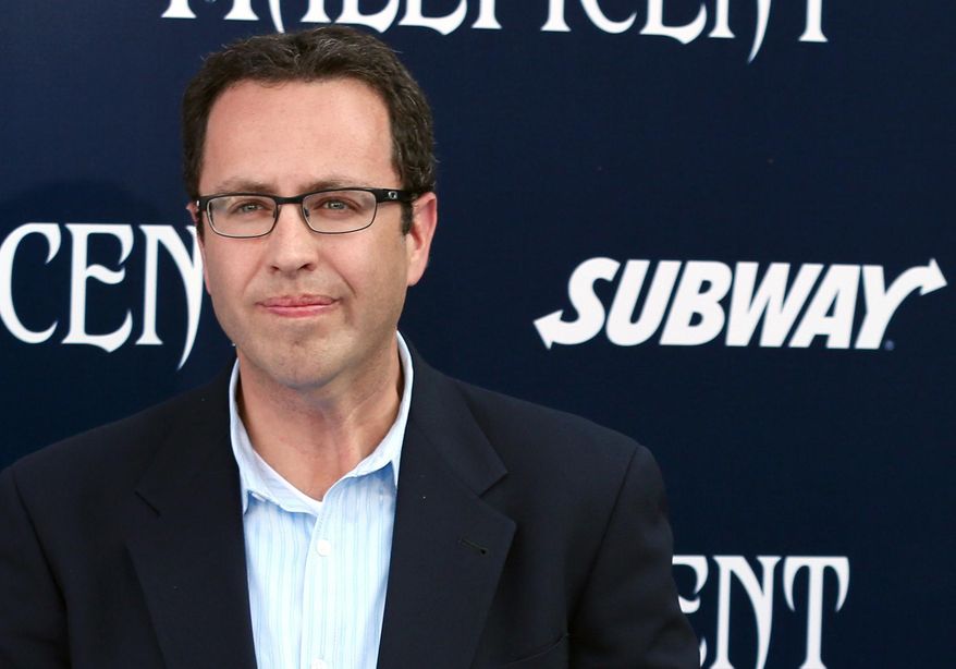 In this May 28, 2014 photo, Subway restaurant spokesman Jared Fogle arrives at the world premiere of "Maleficent" at the El Capitan Theatre in Los Angeles. (Photo by Matt Sayles/Invision/AP)
