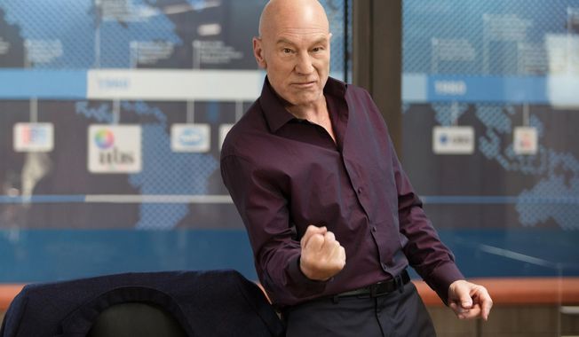 This photo provided by Starz Entertainment, LLC shows, Patrick Stewart as Walter Blunt, in a scene from &amp;quot;Blunt Talk.&amp;quot; The show debuts Saturday, Aug. 22, 2015, at 9 p.m. ET/PT on Starz. (Justina Mintz/Starz Entertainment, LLC via AP)