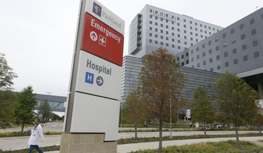 The new Parkland Memorial Hospital building sits ready for business in Dallas, Texas, Thursday, Aug. 20, 2015. Parkland Memorial Hospital has begun moving to its new location. The emergency room at the new site for Dallas County's public hospital began accepting patients Thursday morning. (AP Photo/LM Otero)