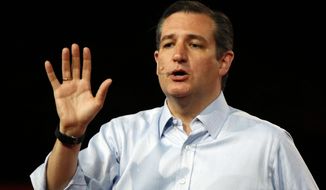 Sen. Ted Cruz, Texas Republican and 2016 presidential hopeful, speaks at the Defending the American Dream summit hosted by Americans for Prosperity at the Greater Columbus Convention Center in Columbus, Ohio, on Aug. 22, 2015. (Associated Press) **FILE**