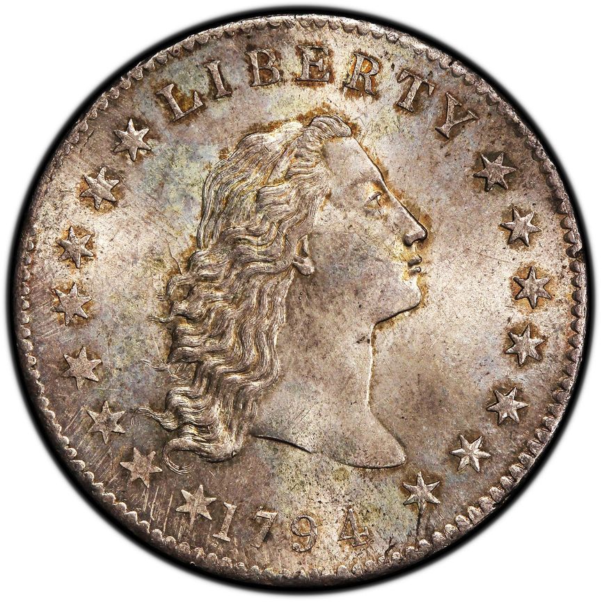 This undated photo provided by Stack’s Bowers Galleries shows a 1794 Flowing Silver Dollar expected to sell for nearly $3-$5 million at the Stack’s Bowers Galleries auction at Sotheby’s New York auctionhouse on Sept. 30, 2015. The 105-coin sale is the second of five auctions by Stack’s Bowers and Sotheby’s of federal coinage from the D. Brent Pogue Collection. (Stack’s Bowers Galleries via AP)