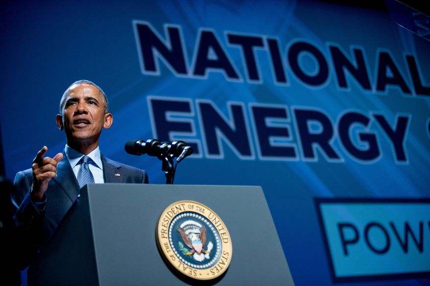 President Obama is promoting a platform of executive actions and private sector commitments to accelerate America&#x27;s transition to cleaner sources of energy. Republicans, however, say his plan will ultimately bring Americans higher power costs. (Associated Press) ** FILE **