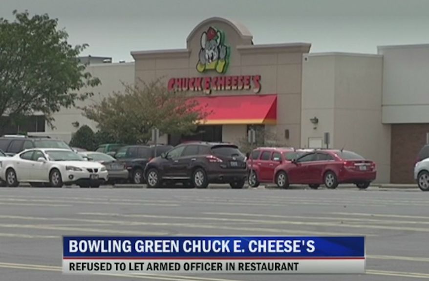 A Chuck E. Cheese in Bowling Green, Kentucky, is facing backlash after an armed police officer was denied entry over her service weapon. (WBKO)