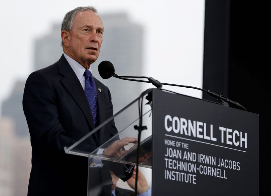 Former New York City Mayor Michael Bloomberg, a fierce gun control advocate, foundation has given to the Johns Hopkins Center for Gun Policy and Research, which resides under the aptly-named John Hopkins Bloomberg School of Public Health. Mr. Bloomberg has given more than $1 billion to Johns Hopkins' various departments in his lifetime. (Associated Press)