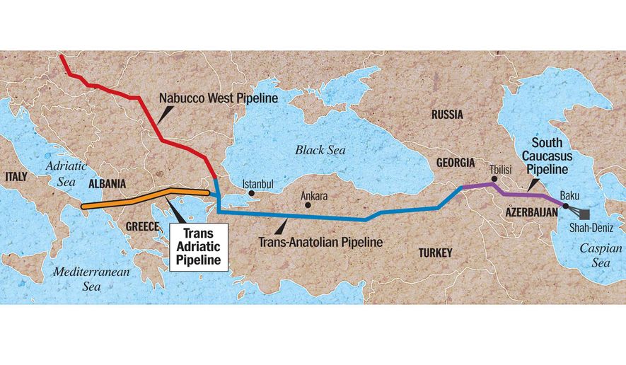 Map of the Trans-Adriatic Pipeline and Southern Corridor