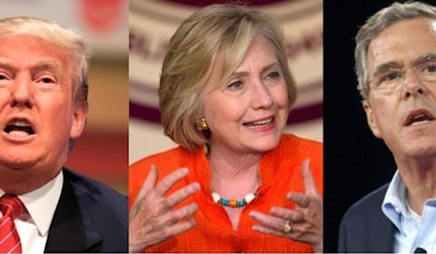 One poll finds voters very critical of three leading presidential hopefuls: Donald Trump, Hillary Clinton and Jeb Bush. (associated press photographs)