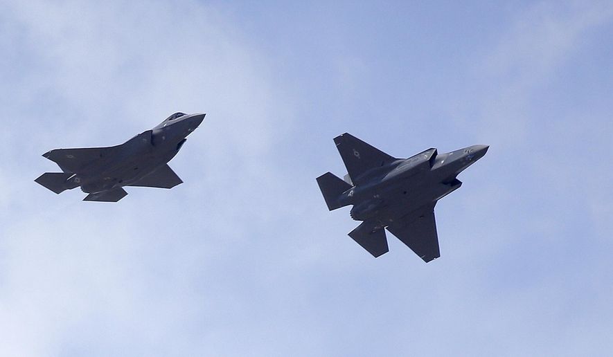 Two F-35 jets arrive at it&#39;s new operational base Wednesday, Sept. 2, 2015, at Hill Air Force Base, in northern Utah. Two F-35 jets touched down Wednesday afternoon at the base, about 20 miles north of Salt Lake City. A total of 72 of the fighter jets and their pilots will be permanently based in Utah. (AP Photo/Rick Bowmer)