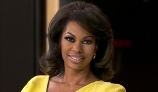 Fox News anchor Harris Faulkner poses for a photo on the set in New York in this April 28, 2015, file photo. Harris sued toymaker Hasbro Monday, Aug. 31, 2015, in federal court in New Jersey for more than $5 million over a toy that shares her name. Harris&#39; suit claims Hasbro wrongfully appropriated her name and persona with its plastic &quot;Harris Faulkner&quot; hamster. (AP Photo/Richard Drew, File)