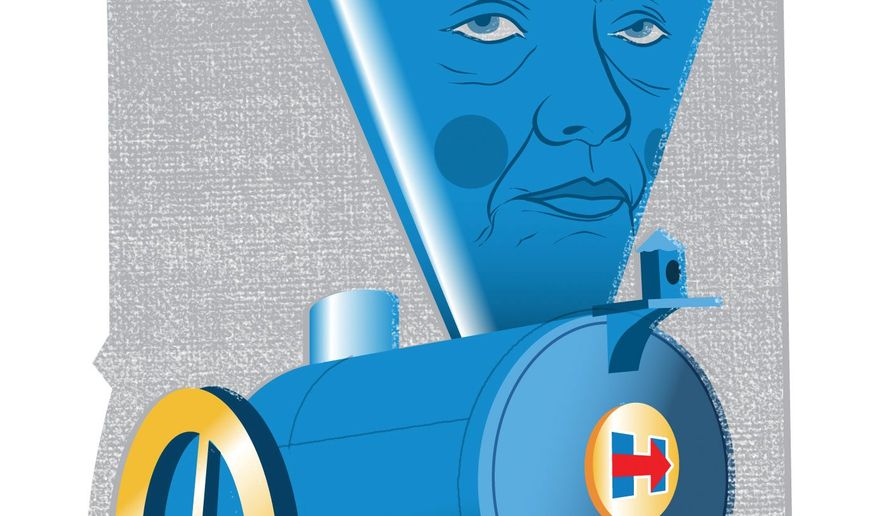 Hillary&#x27;s Train Losing Steam Illustration by Linas Garsys/The Washington Times