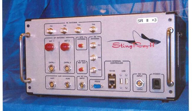 The Stingray, manufactured by Harris Corp. of Melbourne, Florida, is a cellular site simulator used for surveillance. (Associated Press/File)