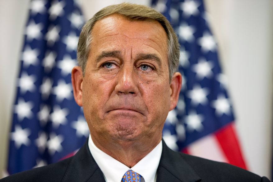 Speaker of the House John Boehner, Ohio Republican, hinted last week that he may sue President Obama to stop the Iran deal, however analysts say judges are likely to avoid such a case, leaving issues like this to the political branches of government to solve. (Associated Press)