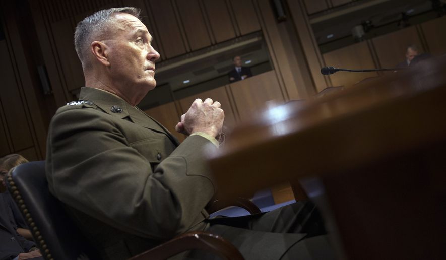 Marine Corps Gen. Joseph Dunford, during Senate confirmation hearings in July, appears to be the first military official to use the 500 fatality figure, attributing it to Iranian &quot;activities.&quot; (Associated Press)
