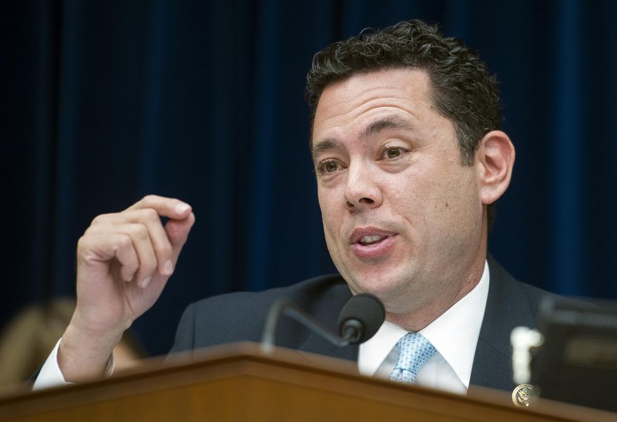 FILE - In this June 16, 2015, file photo, House Oversight and Government Reform Committee Chairman Rep. Jason Chaffetz, R-Utah speaks on Capitol Hill in Washington. At least two U.S. air marshals have been accused of hiring prostitutes overseas and recording a sexual encounter with their government-owned devices. A spokeswoman for the House Oversight and Government Reform Committee, M.J. Henshaw, said Federal Air Marshal Service Director Rodrick Allison told the committee about the allegations in early September. The air marshals being investigated have had their security clearances suspended pending the outcome of an investigation. Allison is expected to testify before the committee on Sept. 17 and discuss the case. (AP Photo/Cliff Owen, File)