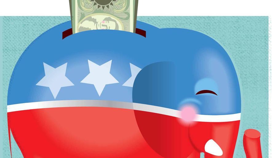 Republican Wealth Building Illustration by Linas Garsys/The Washington Times