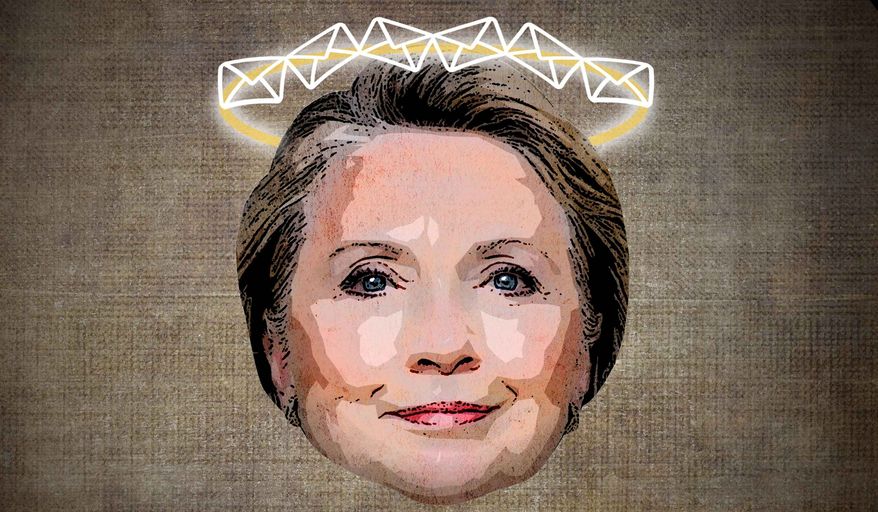 Untouchable Hillary Halo Illustration by Greg Groesch/The Washington Times