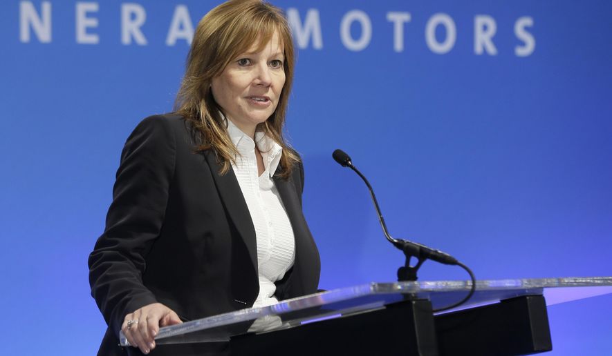 FILE - In this Oct. 1, 2014 photo, General Motors CEO Mary Barra addresses the Global Business Conference for investors in Milford, Mich. General Motors on Thursday, Sept. 17, 2015 said it will pay $575 million to settle hundreds of civil lawsuits filed against the company over faulty small-car ignition switches, including the bulk of pending wrongful death and injury cases. (AP Photo/Carlos Osorio, File)