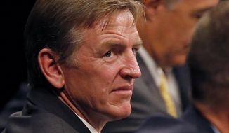 In this Aug. 22, 2013, file photo, Rep. Paul Gosar, R-Ariz., is seen in Mesa, Ariz. Gosar says he boycotted Pope Francis&#39; speech to Congress. (AP Photo/Matt York, File)