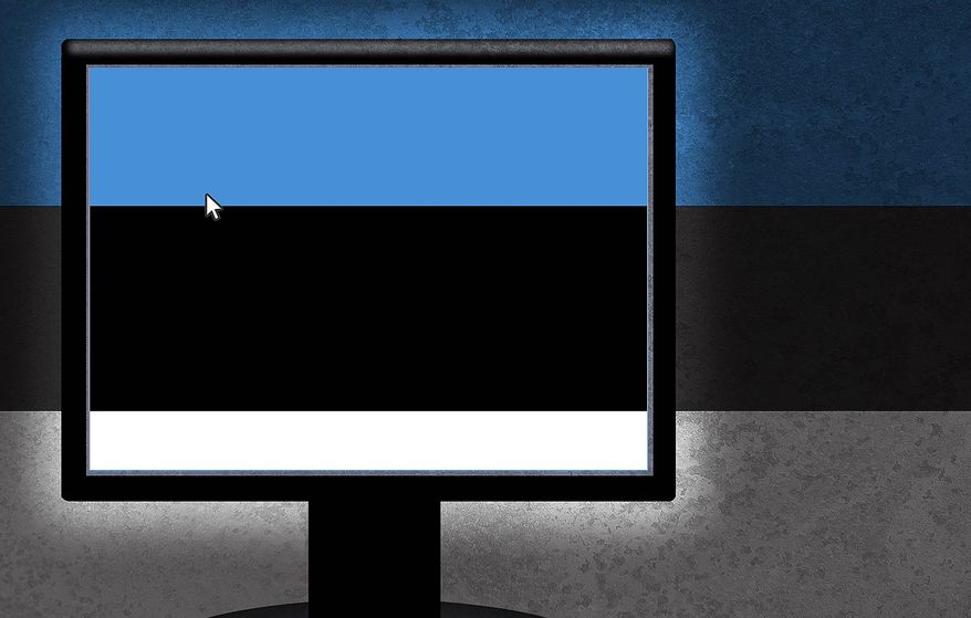 Illustration on virtues of Estonia&#39;s e-government system by Alexander Hunter/The Washington Times