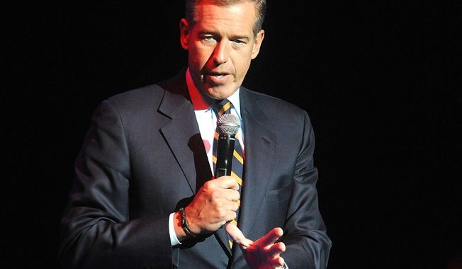 FILE - In this Nov. 5, 2014, file photo, Brian Williams speaks at the 8th Annual Stand Up For Heroes, presented by New York Comedy Festival and The Bob Woodruff Foundation in New York. Williams will return to the air  on Sept 22, 2015, as part of MSNBC’s coverage of Pope Francis’ visit to the United States. (Photo by Brad Barket/Invision/AP, File)