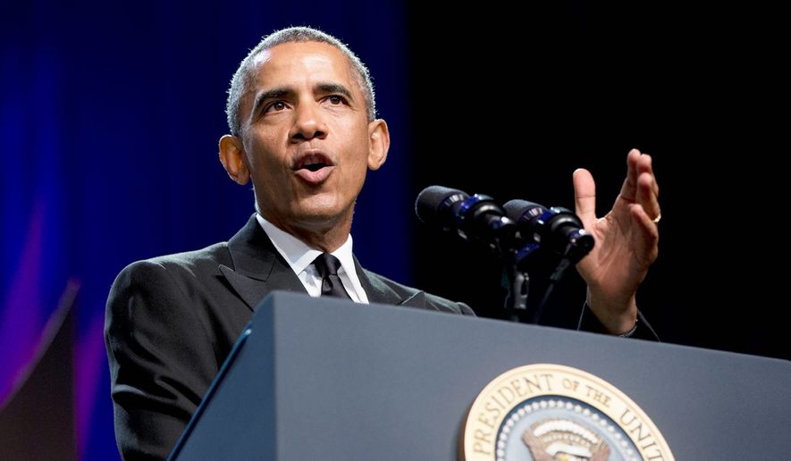 In this Sept. 19, 2015, file photo, President Barack Obama speaks at the Congressional Black Caucus Foundations 45th Annual Legislative Conference Phoenix Awards Dinner at the Walter E. Washington Convention Center in Washington. (AP Photo/Carolyn Kaster, File)