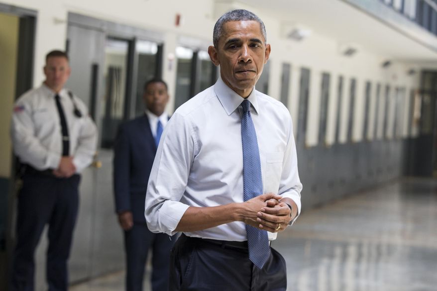 President Obama speaks at the El Reno Federal Correctional Institution in El Reno, Okla., on July 16, 2015. (Associated Press) **FILE**