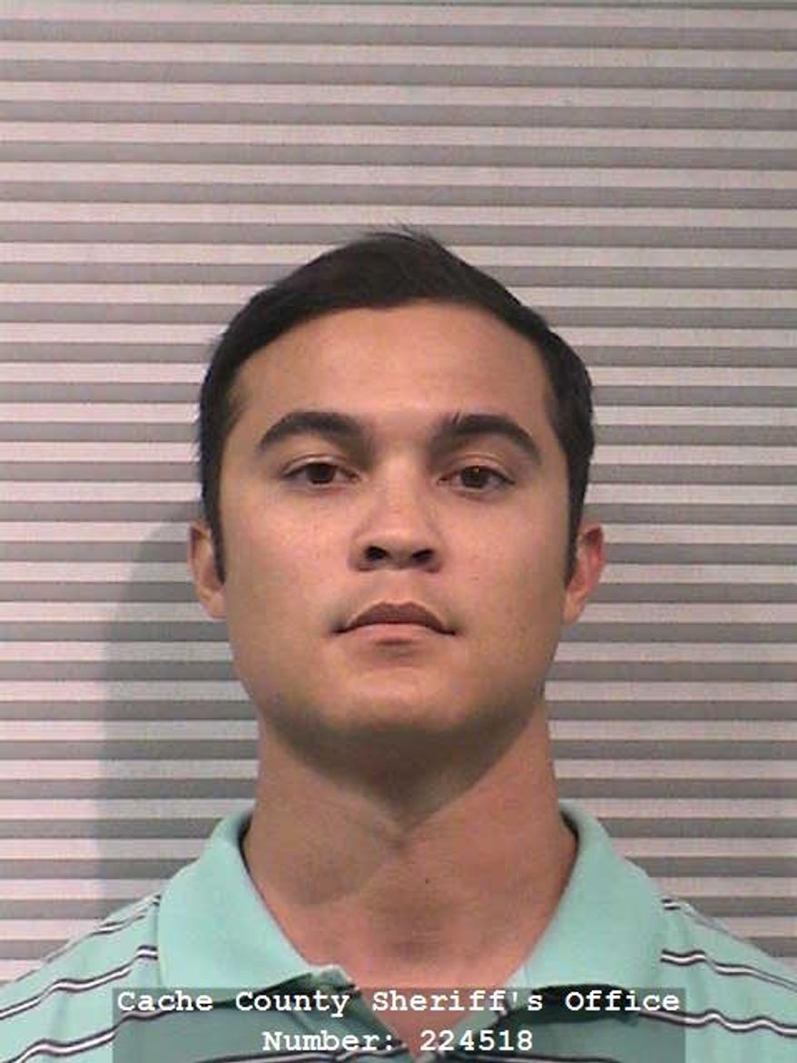 FILE - In this July 21, 2015, file photo, provided by the Cache County Sheriff's Office shows Jason Relopez. Multiple fraternities at Utah State University have been sanctioned amid a pair of sexual assault cases as authorities investigate a separate alleged rape at a branch campus, a spokesman for the institution said Thursday, Sept. 24. The action came in late August after the arrest of Relopez, a brother at Sigma Chi fraternity. (Cache County Sheriff's Office via AP, File)