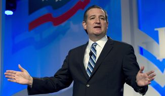 Republican presidential candidate Sen. Ted Cruz, R-Texas speaks during the Values Voter Summit, held by the Family Research Council Action, Friday, Sept. 25, 2015, in Washington. (AP Photo/Jose Luis Magana) ** FILE **