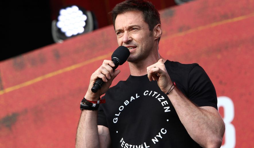 Hugh Jackman speaks at the Global Citizen Festival in Central Park on Saturday, Sept. 26, 2015, in New York. (Photo by Greg Allen/Invision/AP)