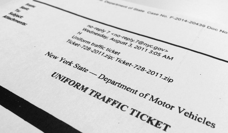 This portion of an email from Hillary Rodham Clinton's private email account when she was secretary of state and released by the State Department on Sept. 30, 2015, shows an email Clinton received early in the morning on Aug. 3, 2011. (AP Photo/Jon Elswick)