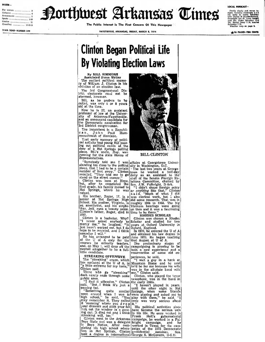 Page 15 of the March 8, 1974 Northwest Arkansas Times newspaper.