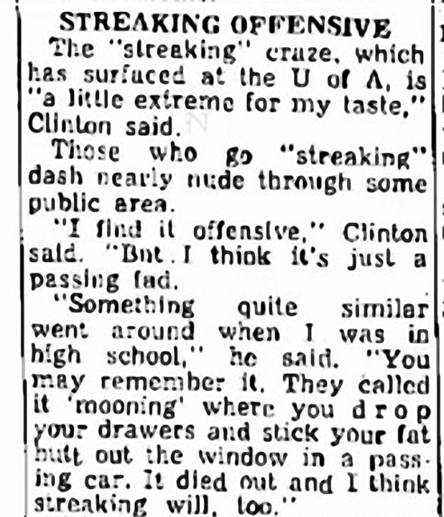 Excerpt from page 8 of the March 8, 1974 edition of the Northwest Arkansas Times.